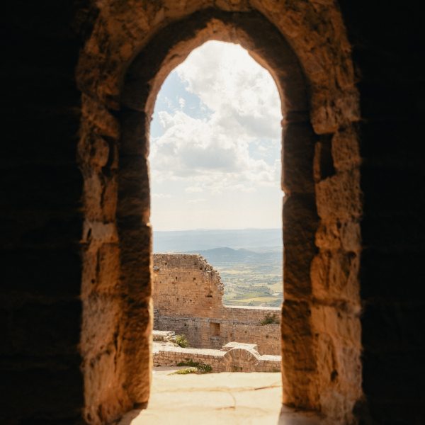 A panoramic view of Loarre Castle perched on a rocky hilltop. 7-day itinerary exploring Huesca’s adventure destinations