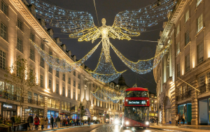 Magical Christmas decorations and lights in London 2024, featuring iconic holiday scenes around the city