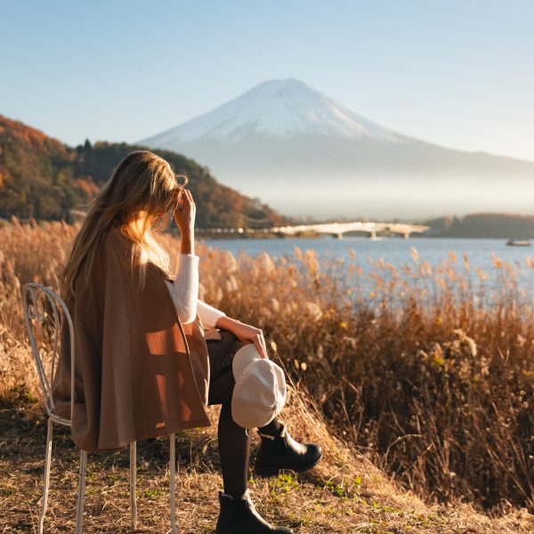 Scenic lakeside view of Mount Fuji as featured in the Kawaguchiko Japan Guide.