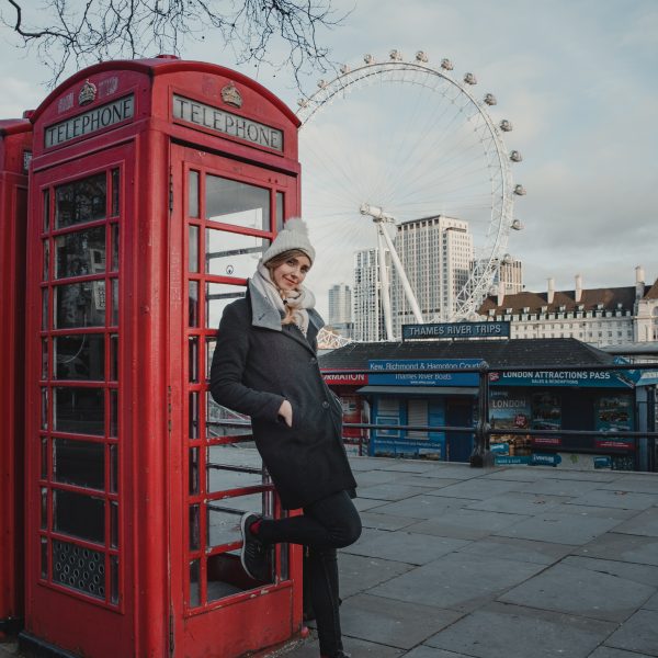 The London Eye set against the vibrant backdrop of South Bank.