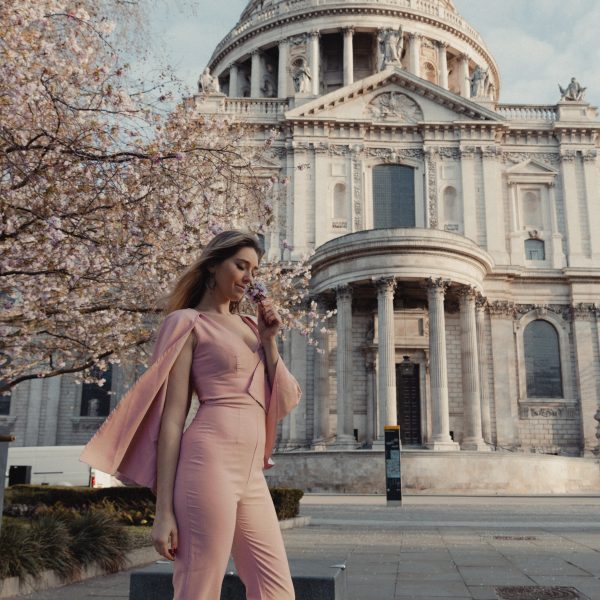Cherry blossoms in London with St. Paul’s Cathedral in the background