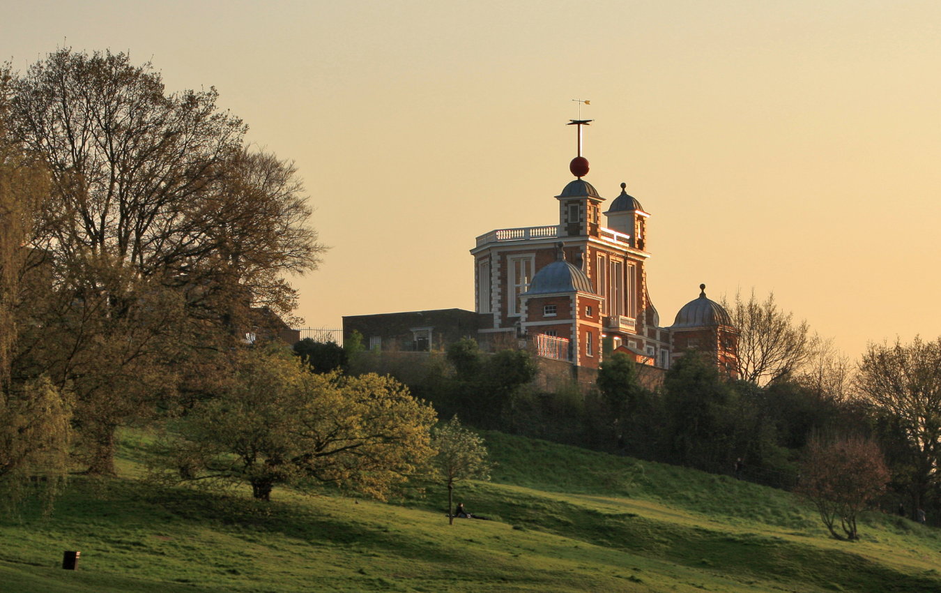 Greenwich Observatory entrance with Prime Meridian line