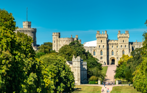 Panoramic view of Windsor and the surrounding countryside from the Round Tower.