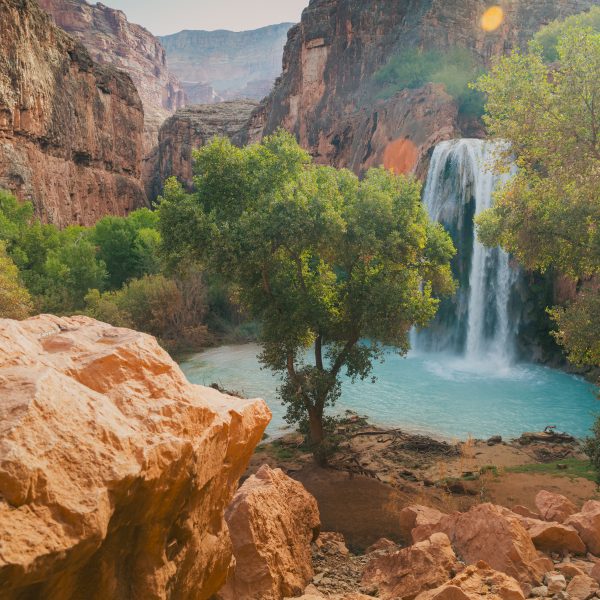 Havasupai hiking guide with waterfalls and scenic canyon views